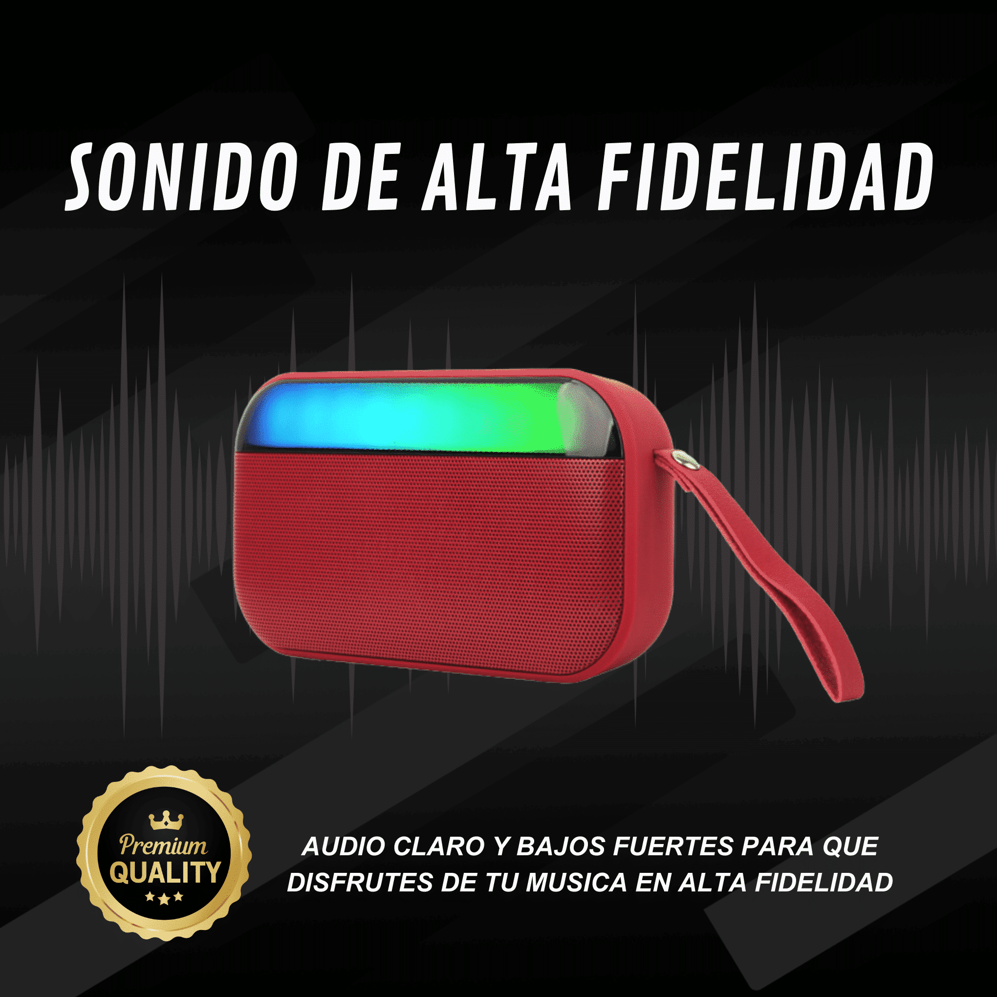 BOCINA BT/FM/USB/SD CYBERSHOP ROJA - Imagen 2