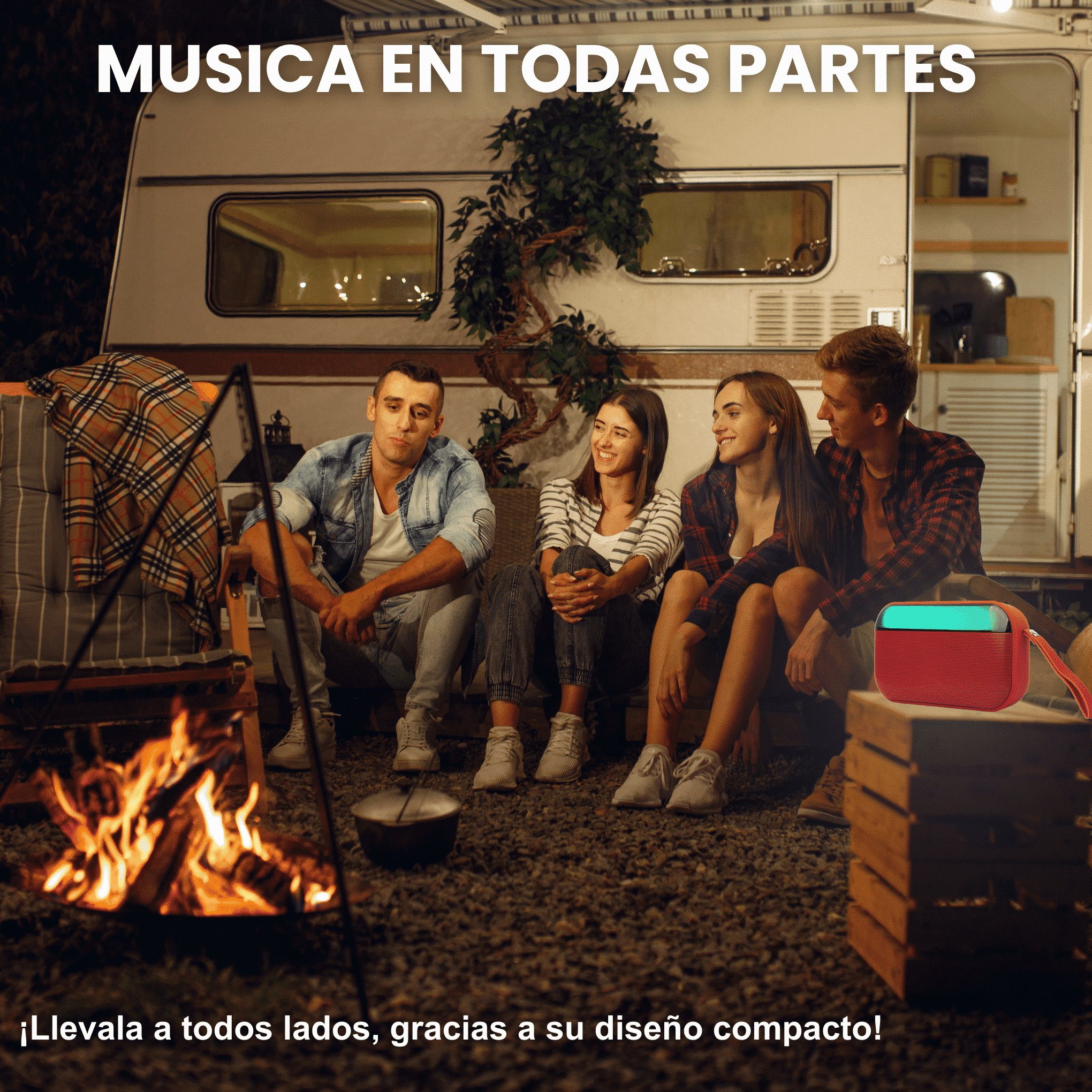 BOCINA BT/FM/USB/SD CYBERSHOP ROJA - Imagen 6